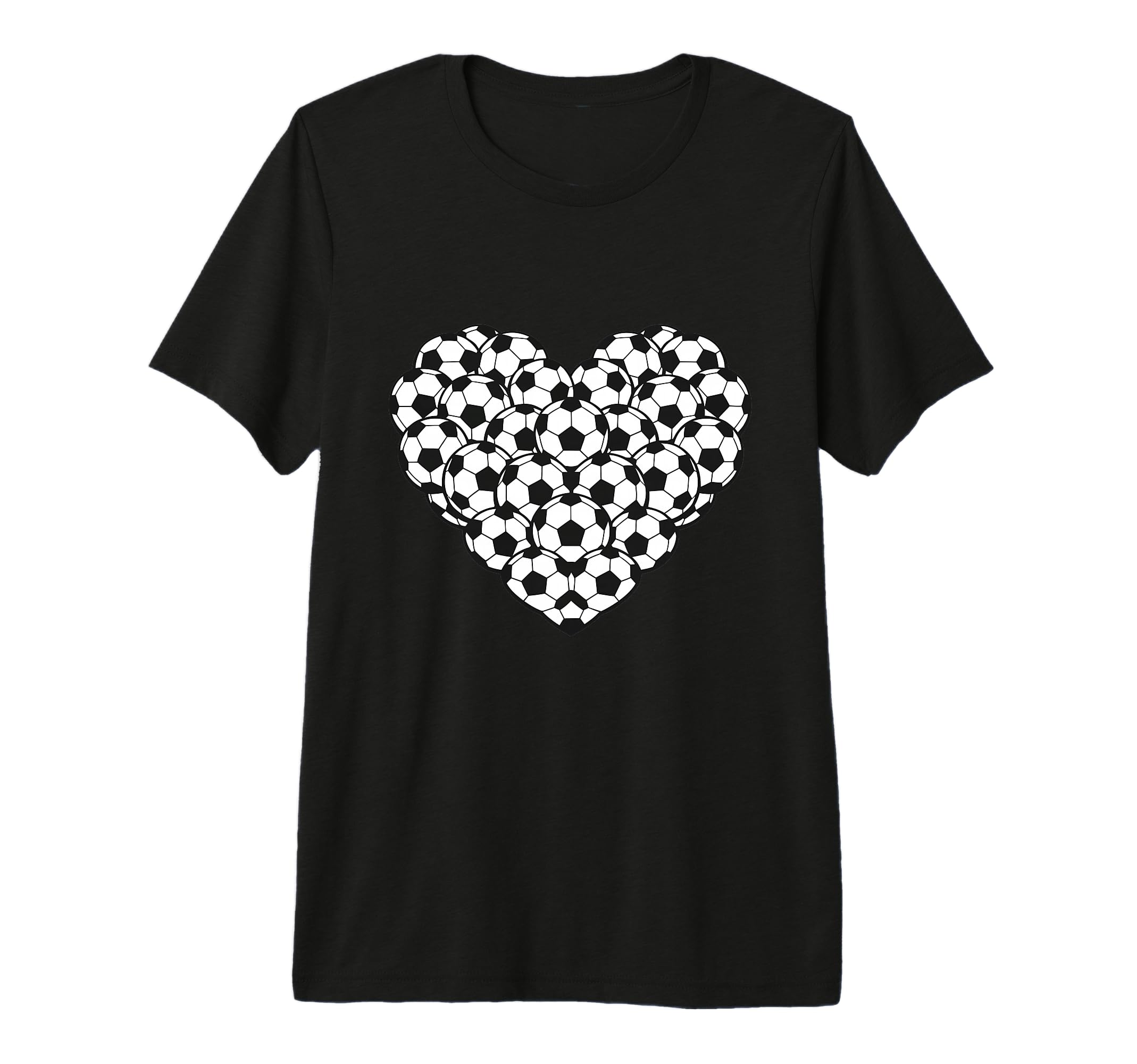 Heart Shaped Soccer Ball Artwork Tri T-Shirt - Minimalist Print Men Women