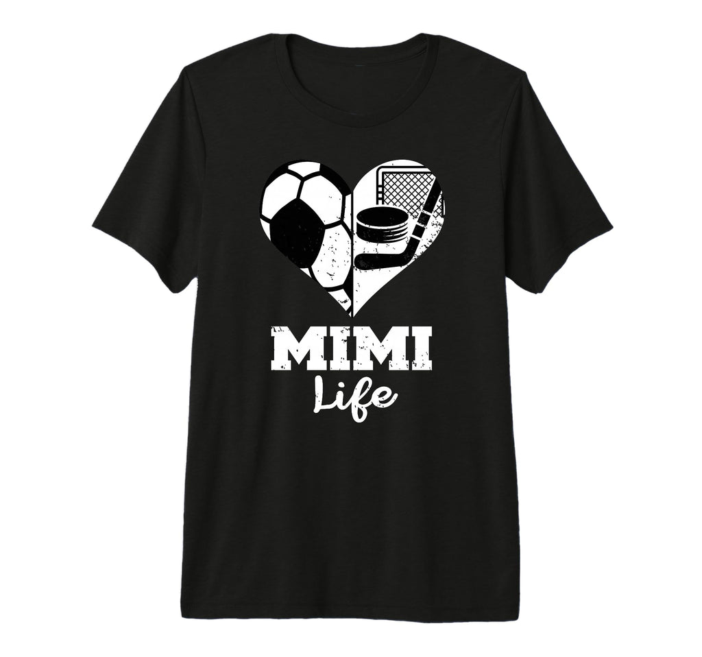 Mimi Life Heart Funny Soccer Hockey T-Shirt - Graphic Print for Adults