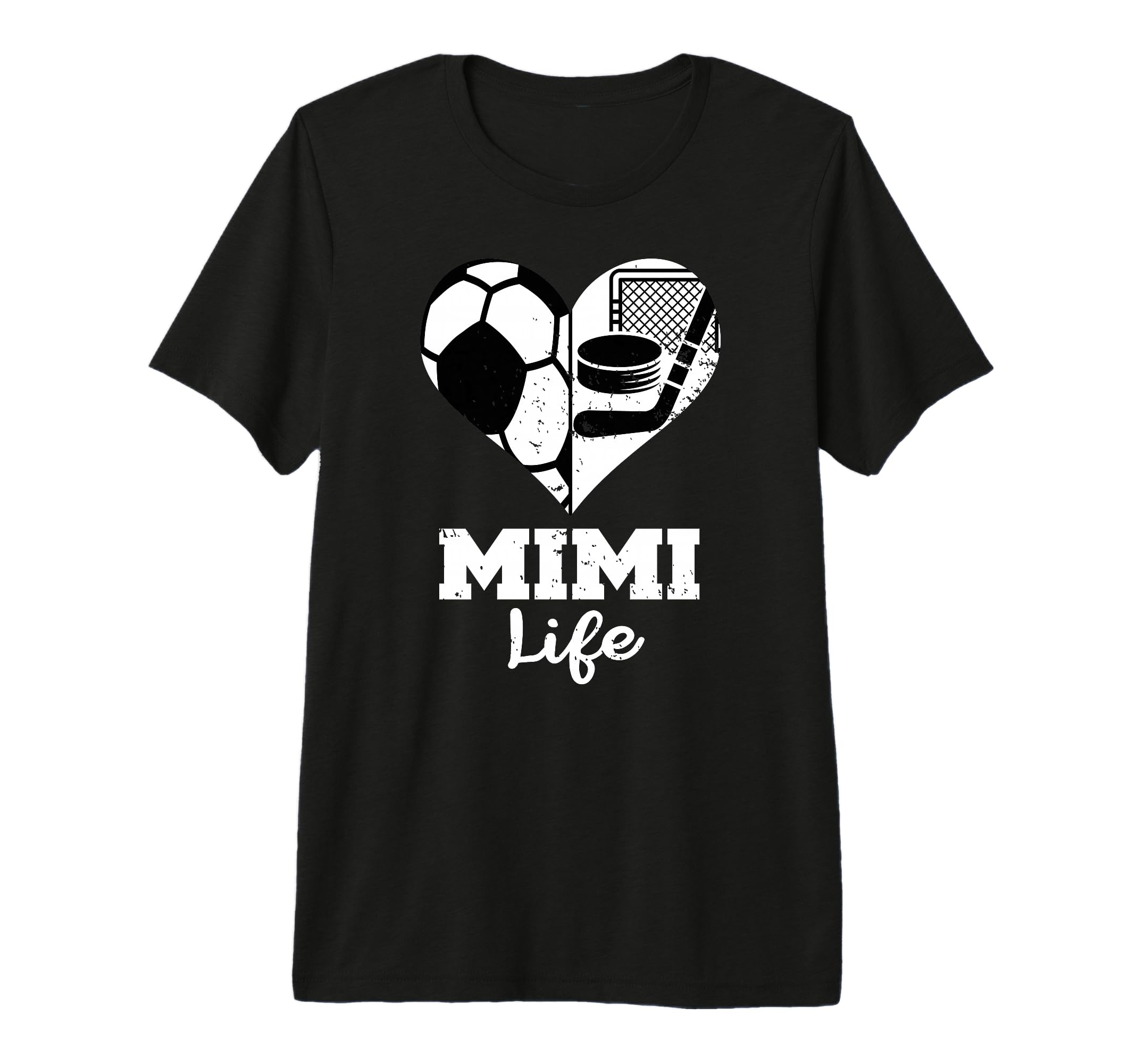 Mimi Life Heart Funny Soccer Hockey T-Shirt - Graphic Print for Adults