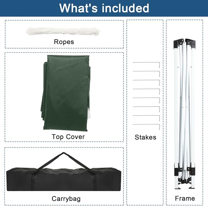 Outvita 6.5x6.5ft Pop Up Canopy Tent, Outdoor Instant Shelter Folding Canopy with Carry Bag for Commercial Events, Party, Backyard BBQ, Camping Green