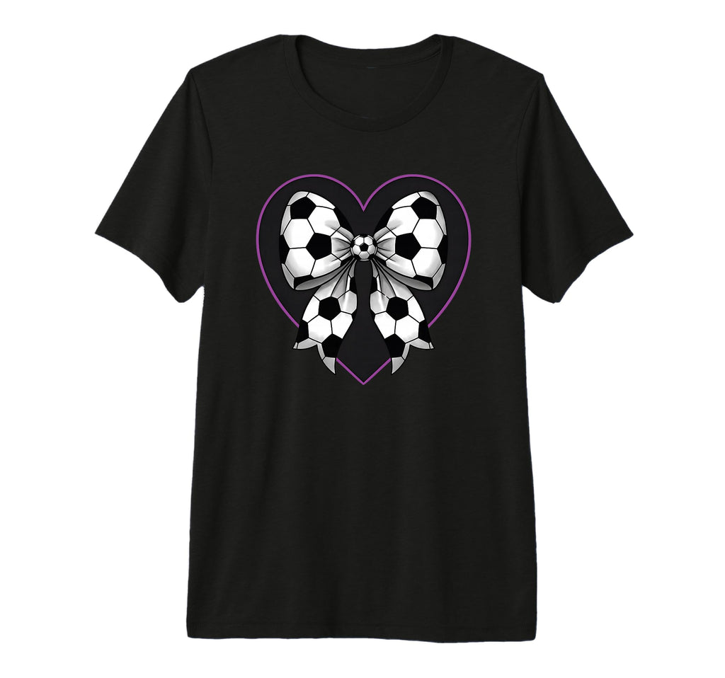 Soccer Coquette Bow Football Soccer T-Shirt - Unique Graphic Men Women