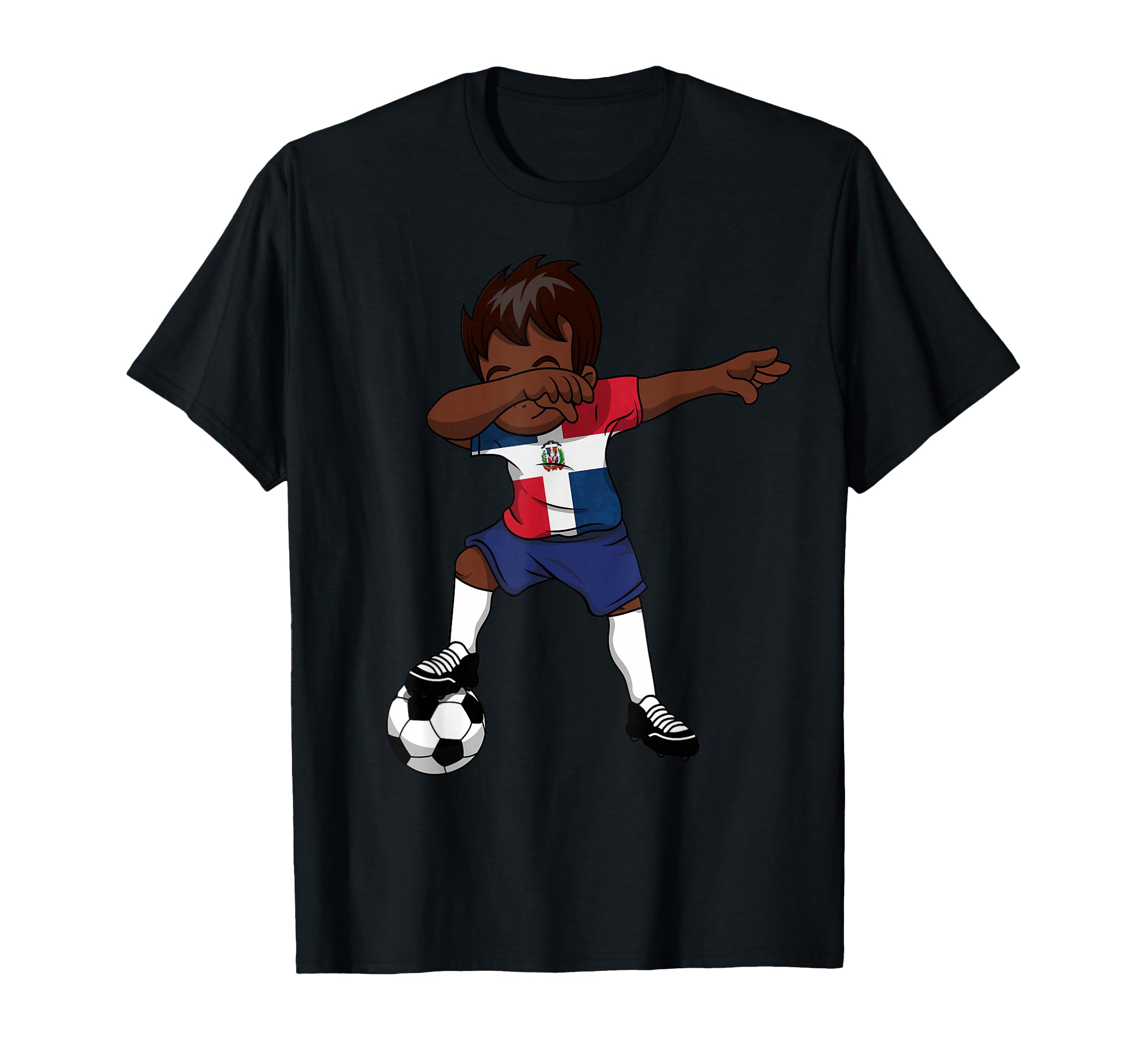 Dabbing Soccer Dominican Republic Gift T-Shirt - Aesthetic Graphic Unisex