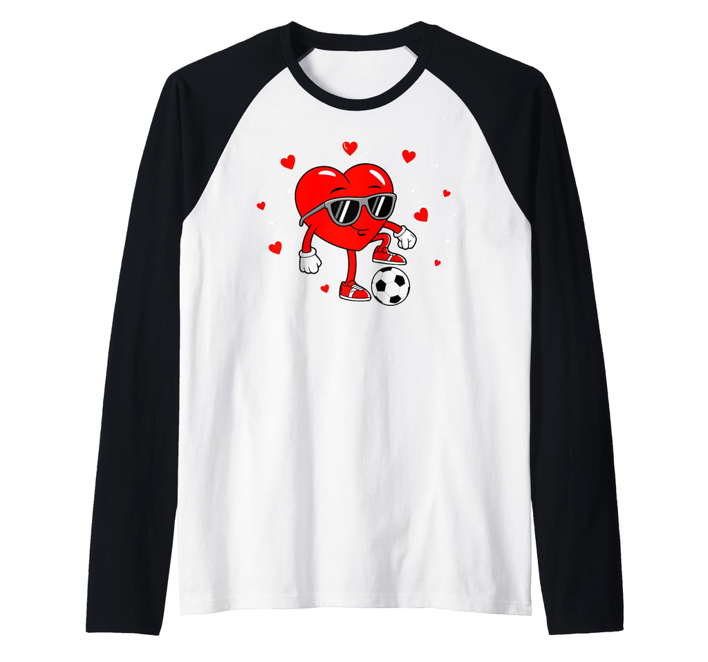 Heart Playing Soccer Love Sports Hoodie - Minimalist Print Men Women