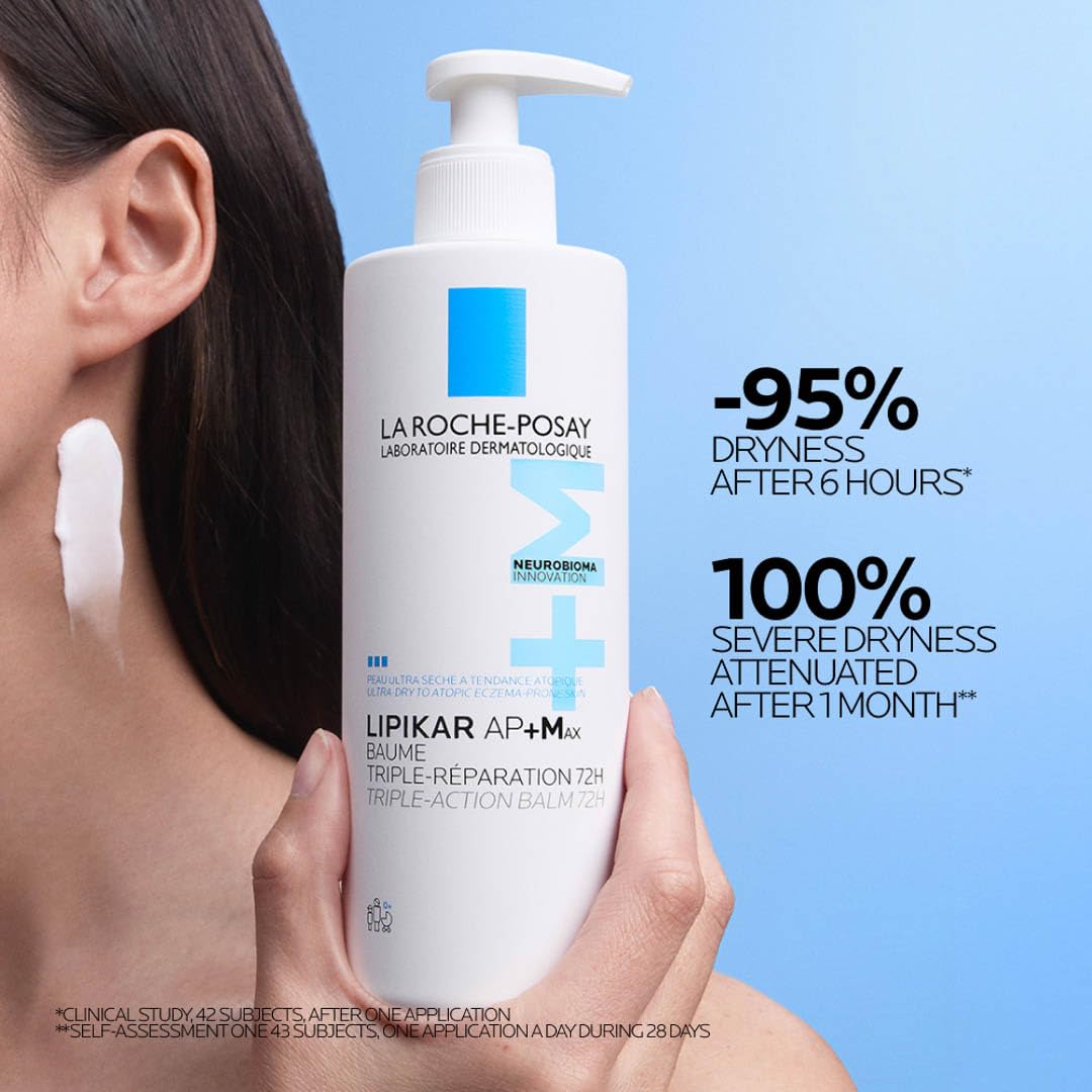 La Roche Posay Lipikar Baume Light AP+ Moisturizing Body Balm for Dry Skin - 13.53 fl oz, Hypoallergenic & Long-Lasting Hydration