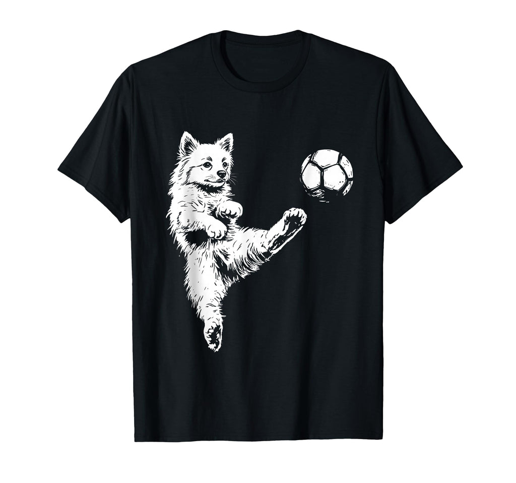 Puppy Playing Soccer Funny Dog Sports T-Shirt - Unique Graphic Men Women