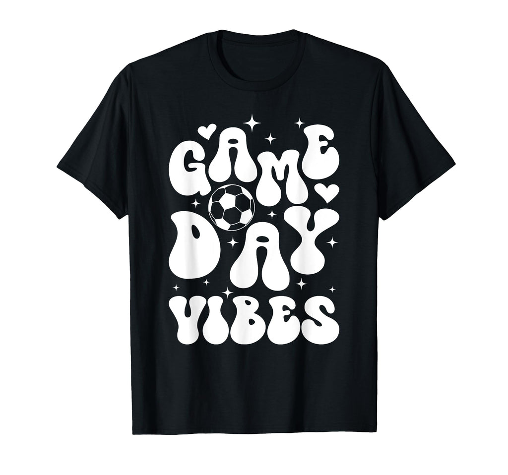 Groovy Soccer Game Day Vibes Game T-Shirt - Minimalist Print for Adults