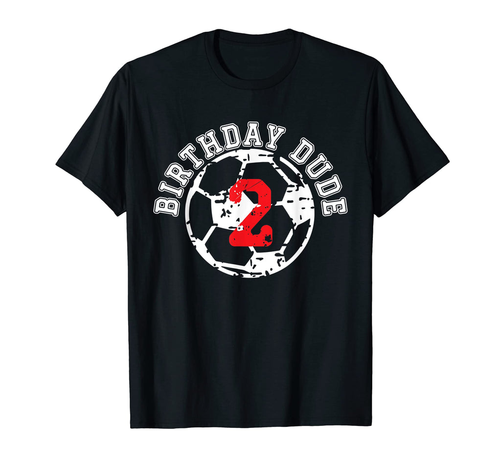 2 Year Old 2Nd Birthday Dude Soccer T-Shirt - Minimalist Print Men Women