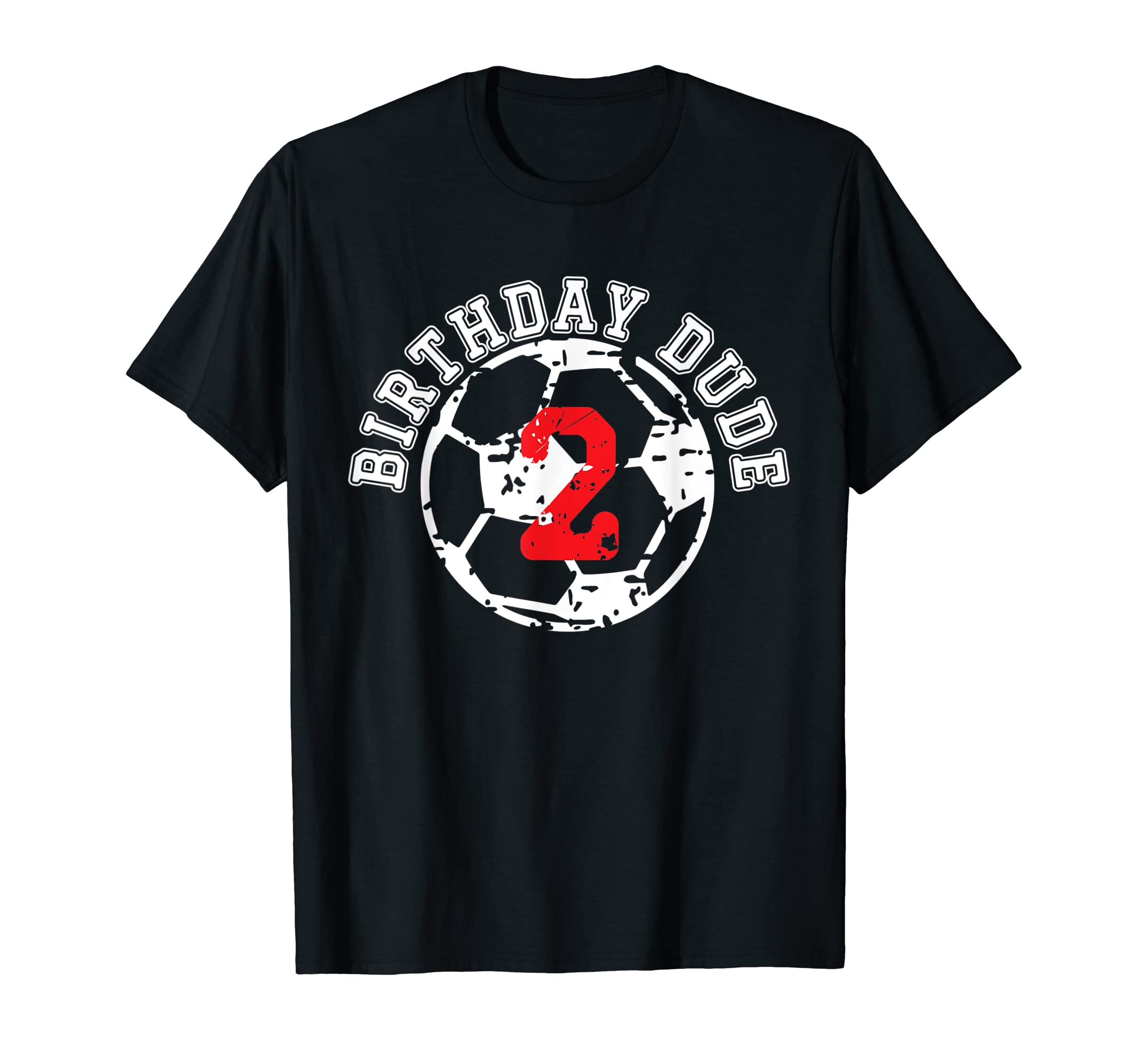 2 Year Old 2Nd Birthday Dude Soccer T-Shirt - Minimalist Print Men Women