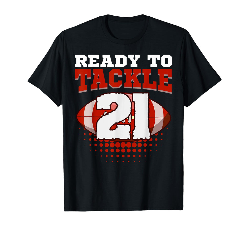 Football 21St Birthday Player Tackle T-Shirt - Aesthetic Graphic Men Women