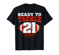 Football 21St Birthday Player Tackle T-Shirt - Aesthetic Graphic Men Women