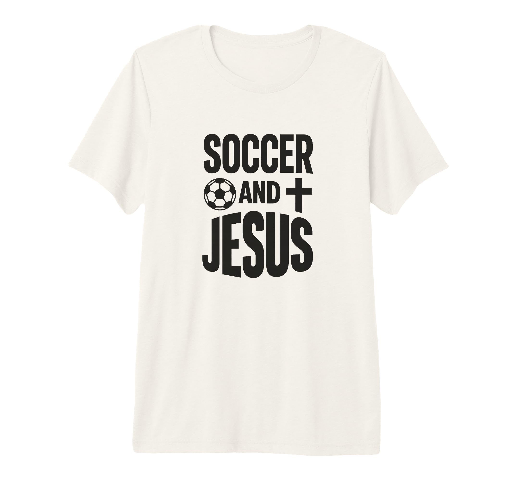 Soccer And Jesus Christian Tri Blend T-Shirt - Unique Graphic Unisex