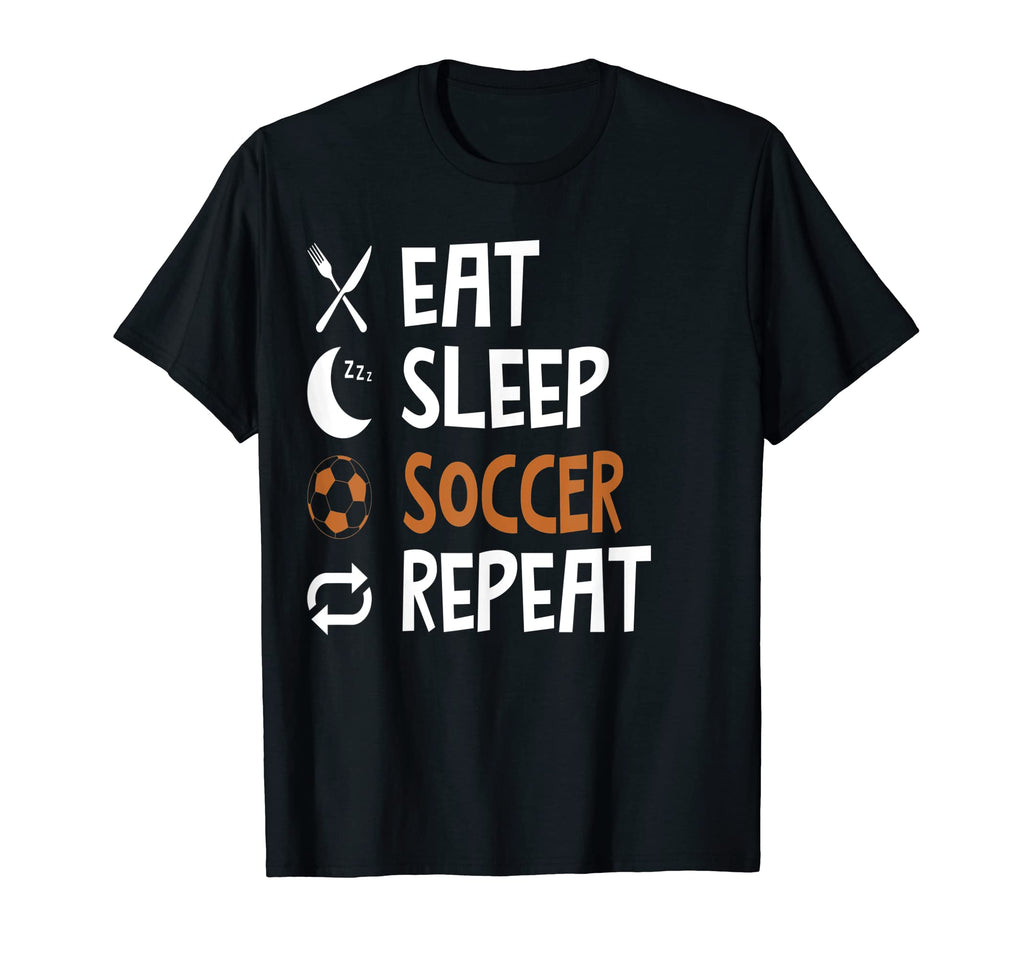 Funny Eat Sleep Soccer Repeat Player T-Shirt - Minimalist Print for Adults