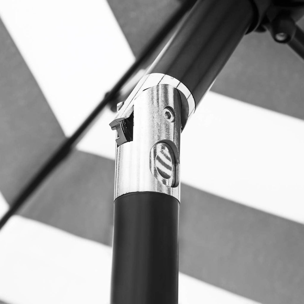 Sunnyglade 9' Patio Umbrella Outdoor Table Umbrella with 8 Sturdy Ribs (Black and White)