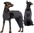 Kuoser Dog Surgery Recovery Suit, Thigh Wound Protective Sleeve for Dogs, Dog Recovery Sleeve for Female Male Dogs, Pet Surgical Suit for Spay Neuter, Dog Onesie After Surgery, Gray L