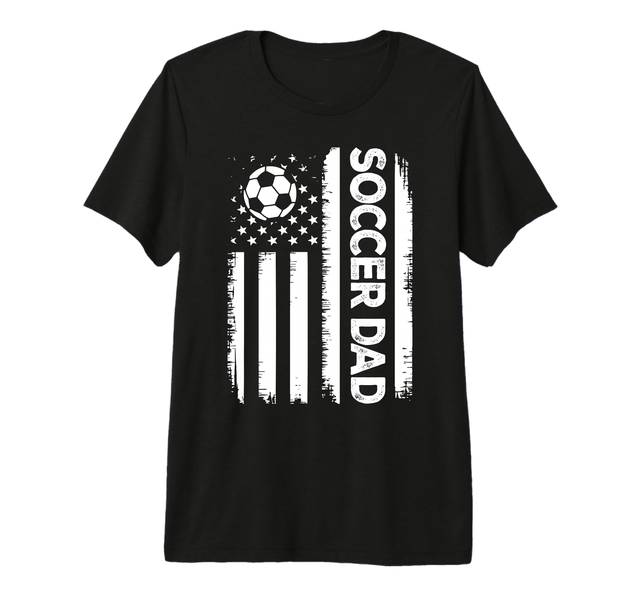 Mens Soccer Dad American Flag T-Shirt - Unique Graphic Men Women