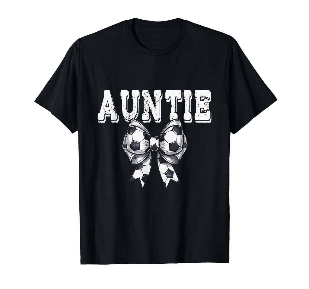 Coquette Soccer Bow Mom Auntie Grandma T-Shirt - Aesthetic Graphic Unisex