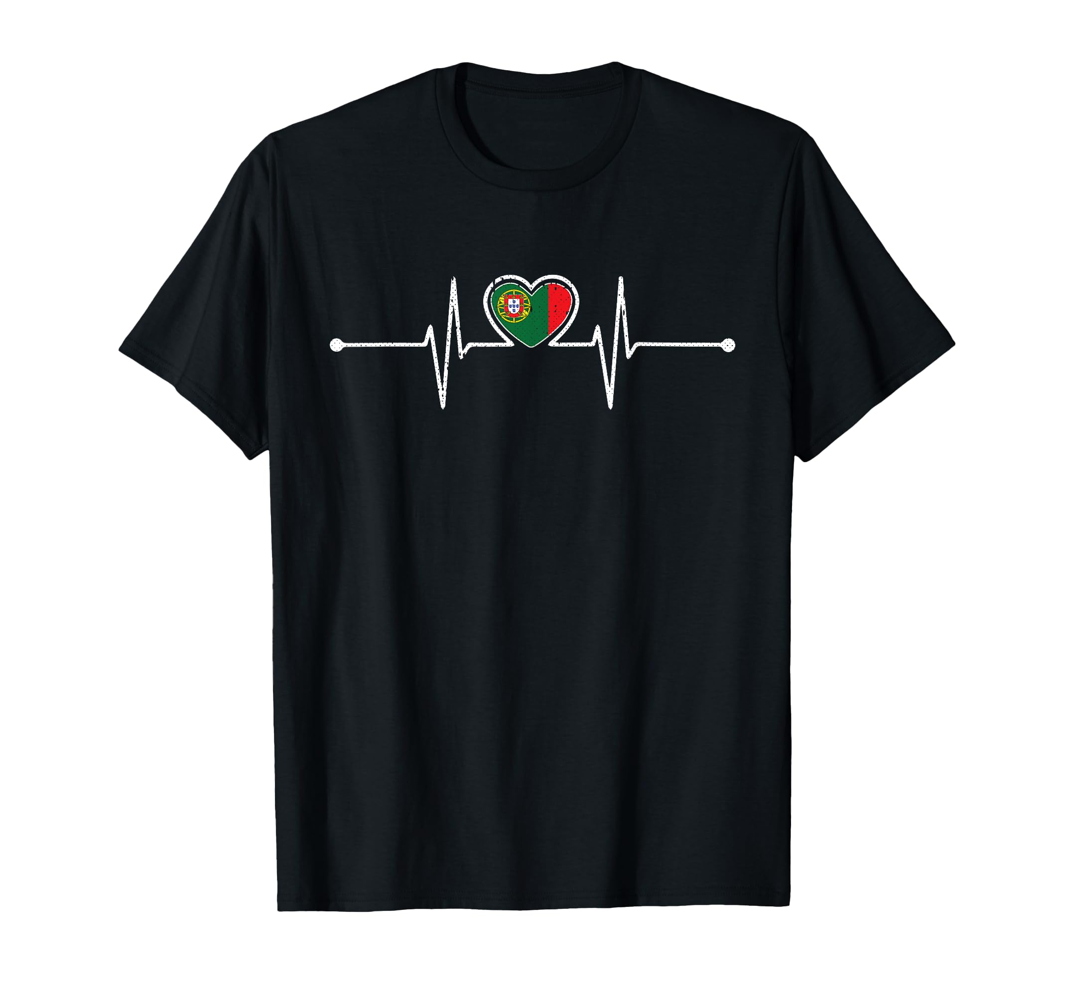Portugal Soccer Heartbeat Portugese T-Shirt - Novelty Apparel for Adults