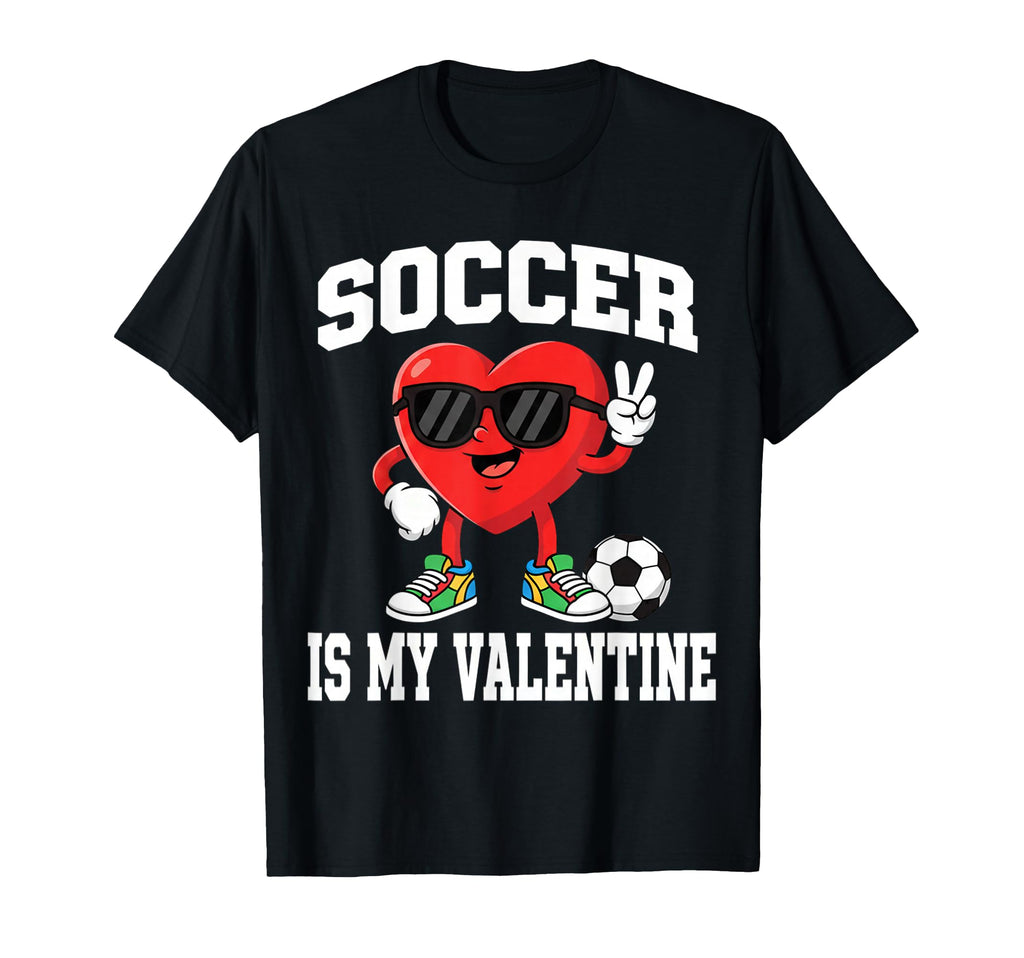 Soccer Valentine Valentines Hearts Sport T-Shirt - Unique Graphic Unisex