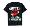 Soccer Valentine Valentines Hearts Sport T-Shirt - Unique Graphic Unisex