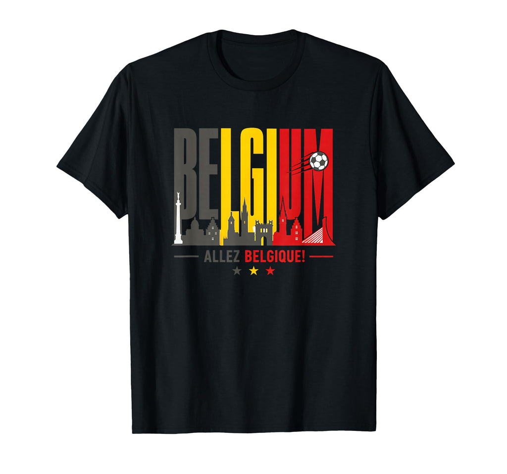 Belgium Soccer Allez Belgique Football T-Shirt - Trendy Graphic Unisex