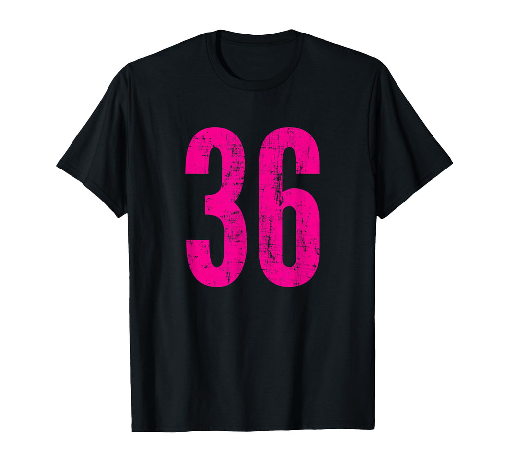 Number 36 Distressed Sport Team Player T-Shirt - Graphic Print Unisex
