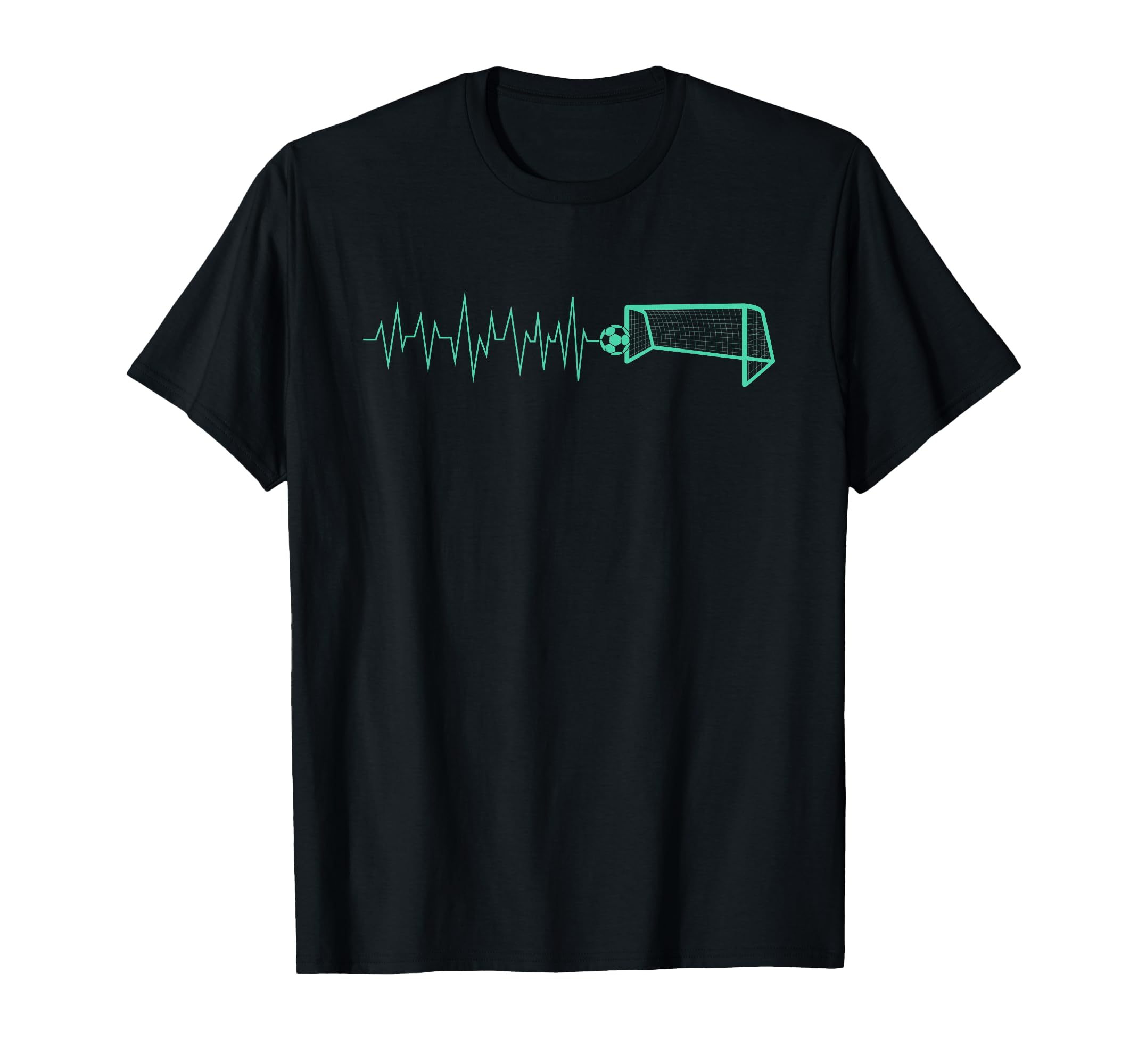 Funny Soccer Heartbeat Ecg Football Goal T-Shirt - Minimalist Print Unisex