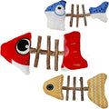 Catnip Toys Fish, Cat Chew Toy, Silvervine Sticks for Indoor Cats, Interactive Cat Kicker Nip Toys,Kitty Teeth Cleaning, Kitten Exercise (3 silvervine Fish)