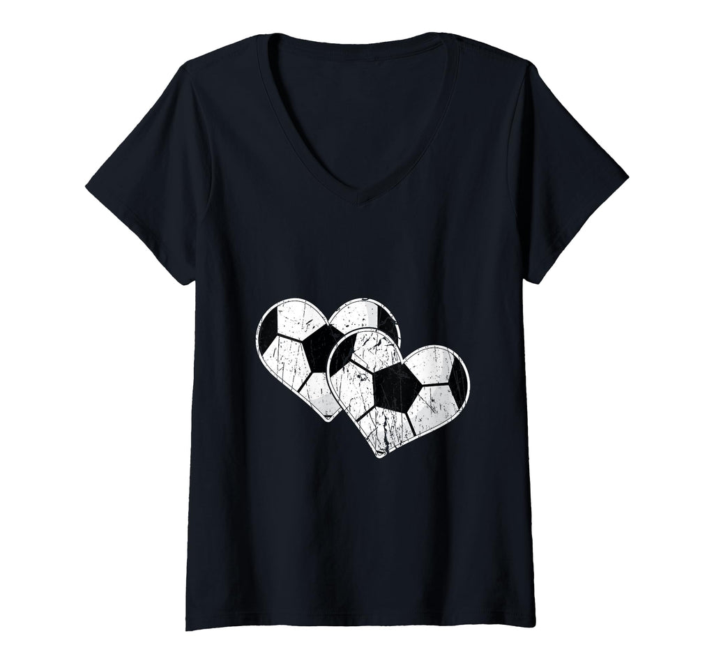 Soccer Hearts Ball Play Sports Gift Love T-Shirt - Unique Graphic Unisex
