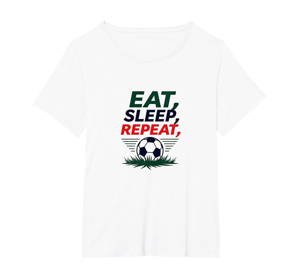 Eat Sleep Soccer Repeat Funny Sports Fan T-Shirt - Custom Art Print Unisex