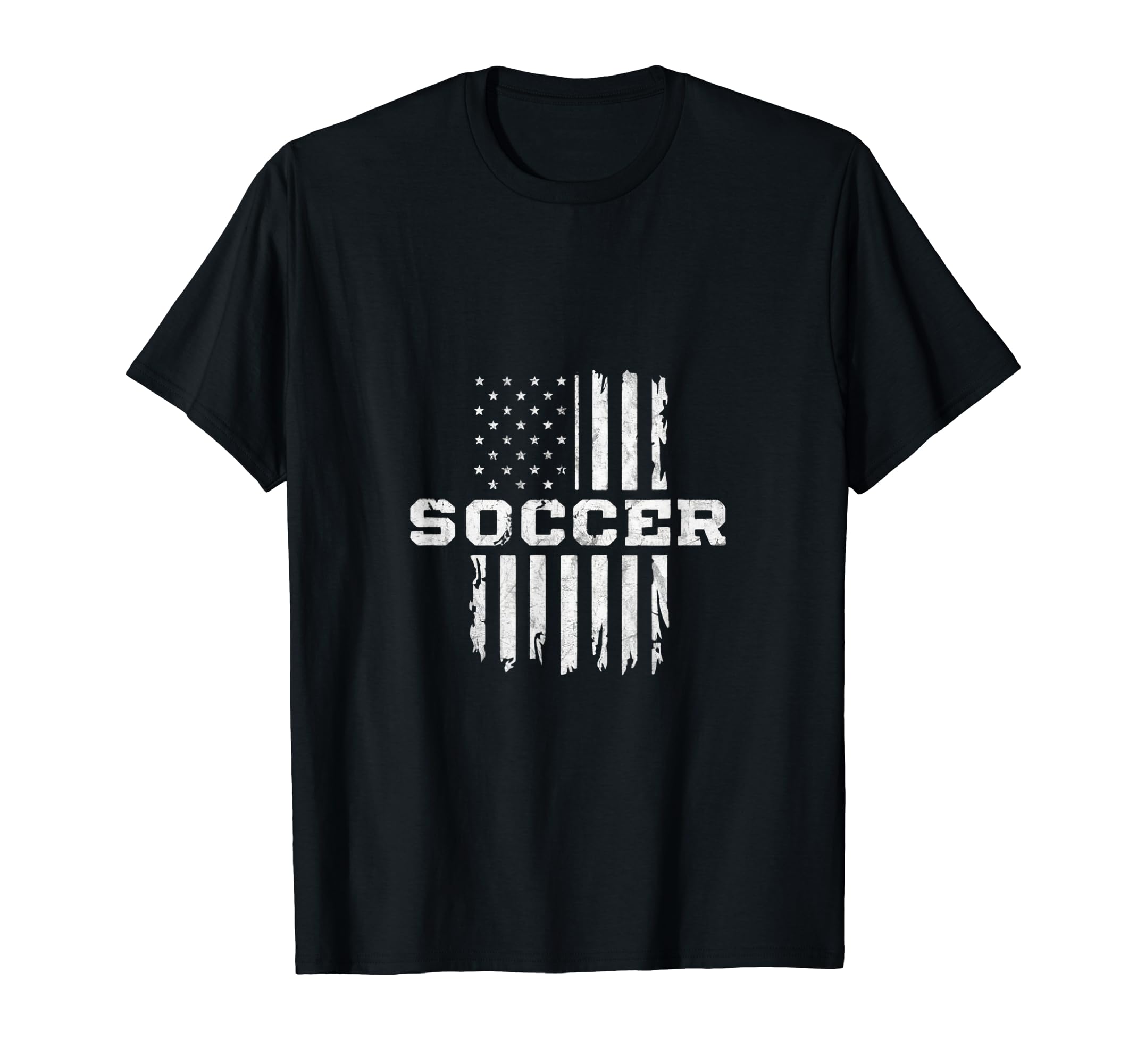 American Flag Soccer Rustic Distressed T-Shirt - Unique Graphic Men Women