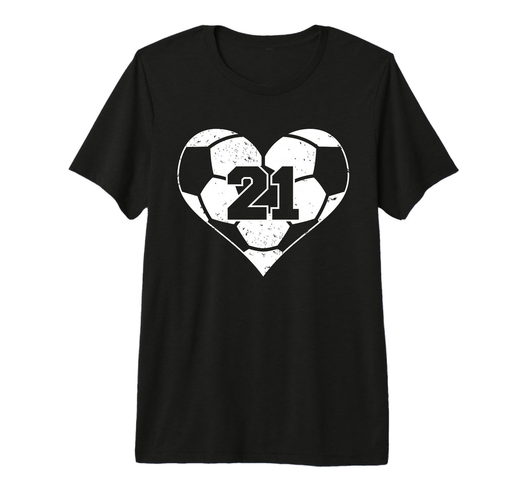 Soccer Number 21 Jersey Funny Soccer T-Shirt - Unique Graphic Men Women