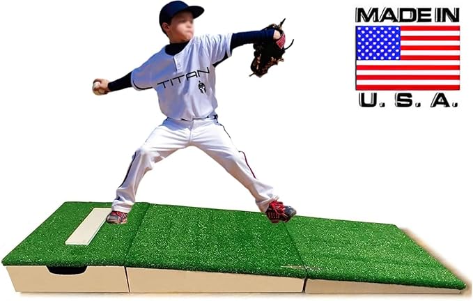 Titan Professional Mounds 8 Inch Portable Youth Baseball Pitching Mound w/Adjustable Base for Ages 15 & Under
