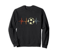 I Love Soccer Heartbeat Football Sweatshirt - Graphic Print for Adults