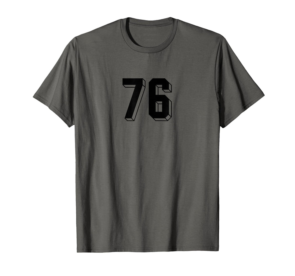 Number 76 80S 90S Soccer Team T-Shirt - Casual Everyday Wear Men Women