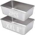 2 Pack Stainless Steel Litter Box-XXL Metal Litter Box for Big Cats 8IN Deep, Cat LitterBox-Pet Toilet Easy to Clean,High Sided Cat Litters Boxes Adult Cats,Non Stick, No Smell