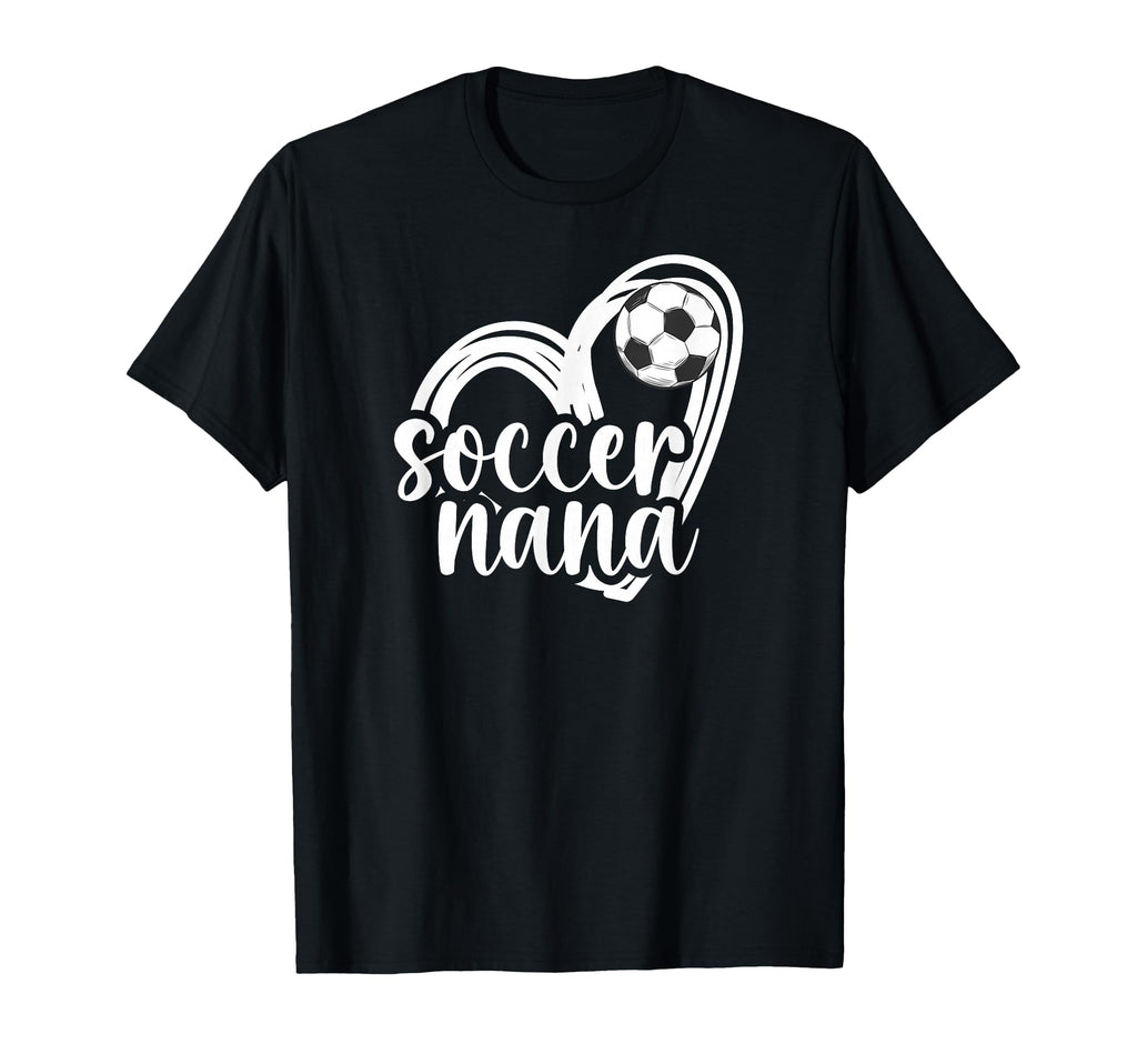 Soccer Nana Heart Grandma Nana Soccer T-Shirt - Trendy Graphic Unisex