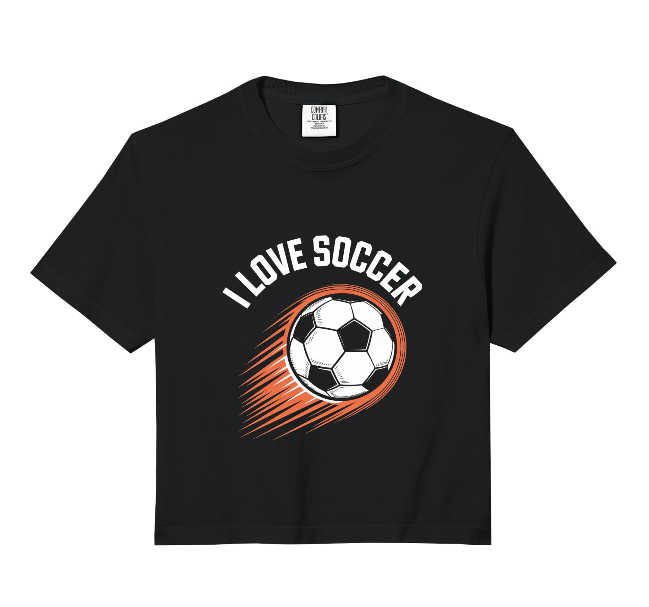 I Love Soccer Speeding Ball Comfort T-Shirt - Trendy Graphic Men Women