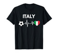 Italy Flag Heartbeat Soccer T-Shirt - Streetwear Style Men Women
