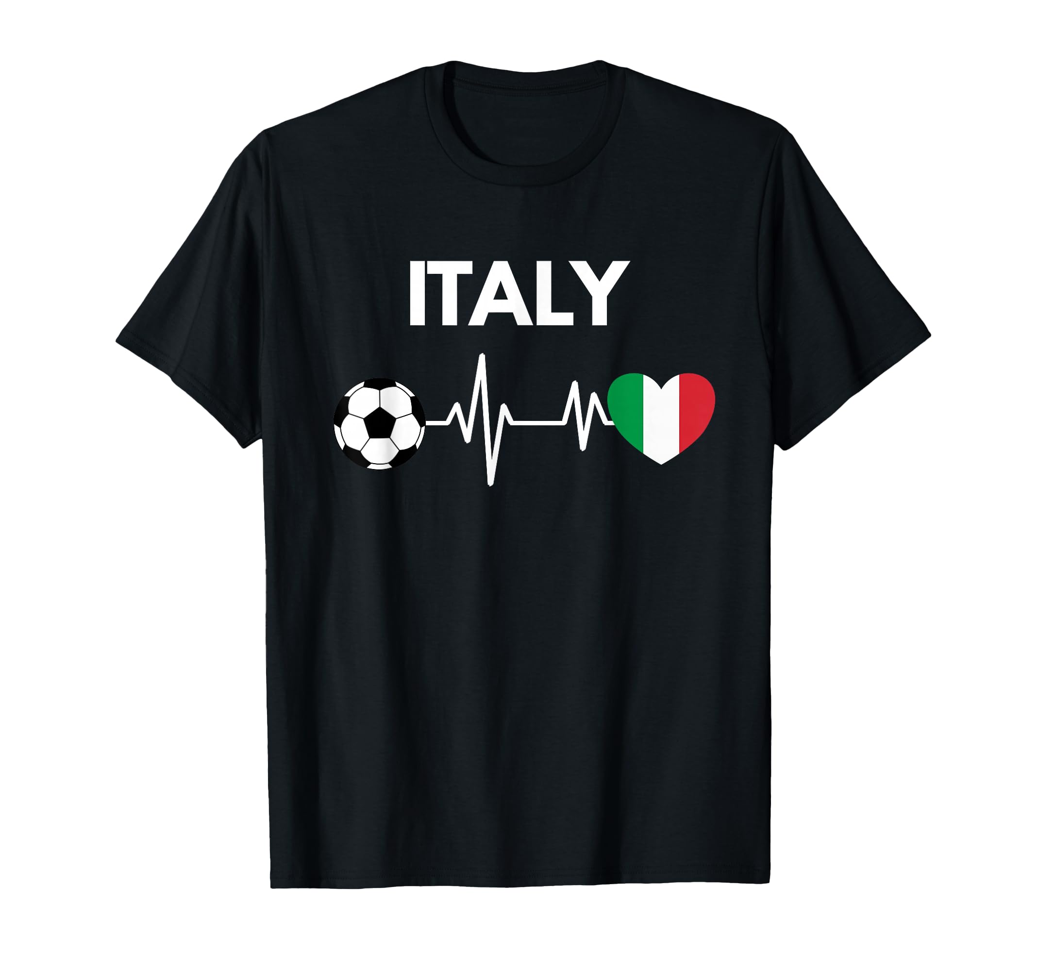 Italy Flag Heartbeat Soccer T-Shirt - Streetwear Style Men Women