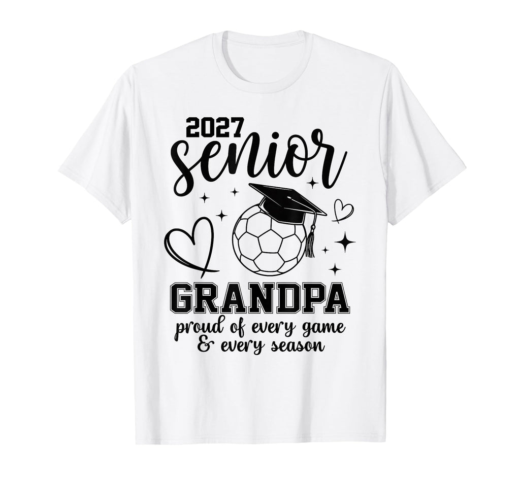 2027 Senior Soccer Grandpa Proud T-Shirt - Custom Art Print for Adults