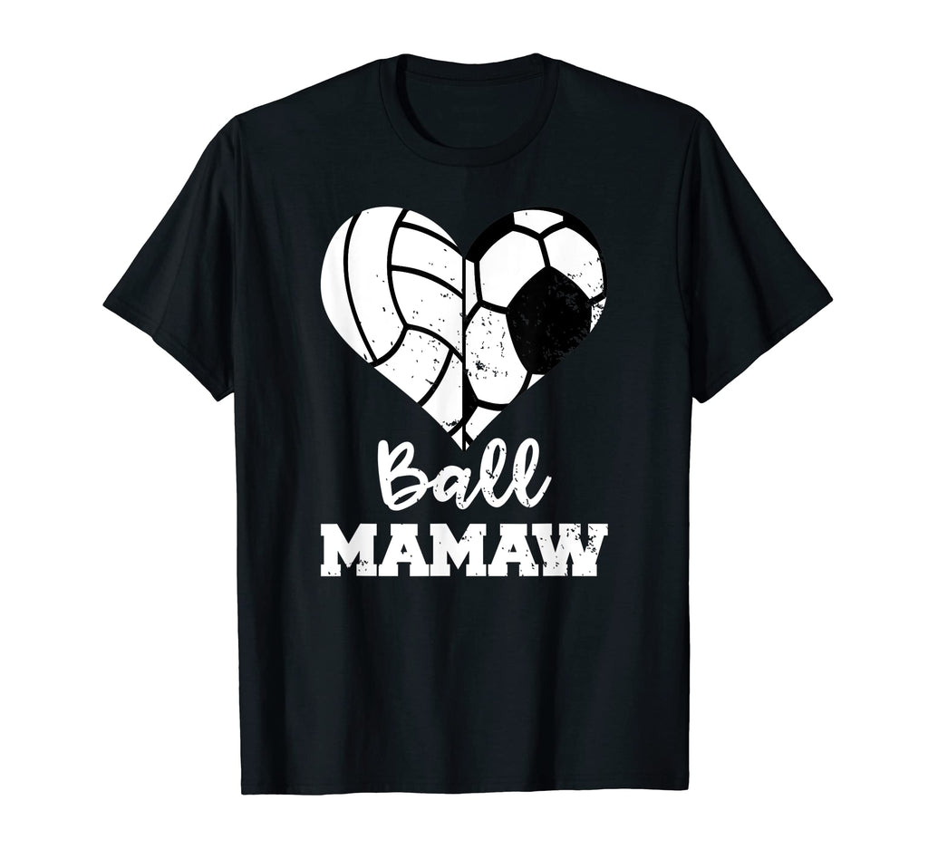 Ball Mamaw Heart Funny Soccer T-Shirt - Fun Novelty Design for Adults