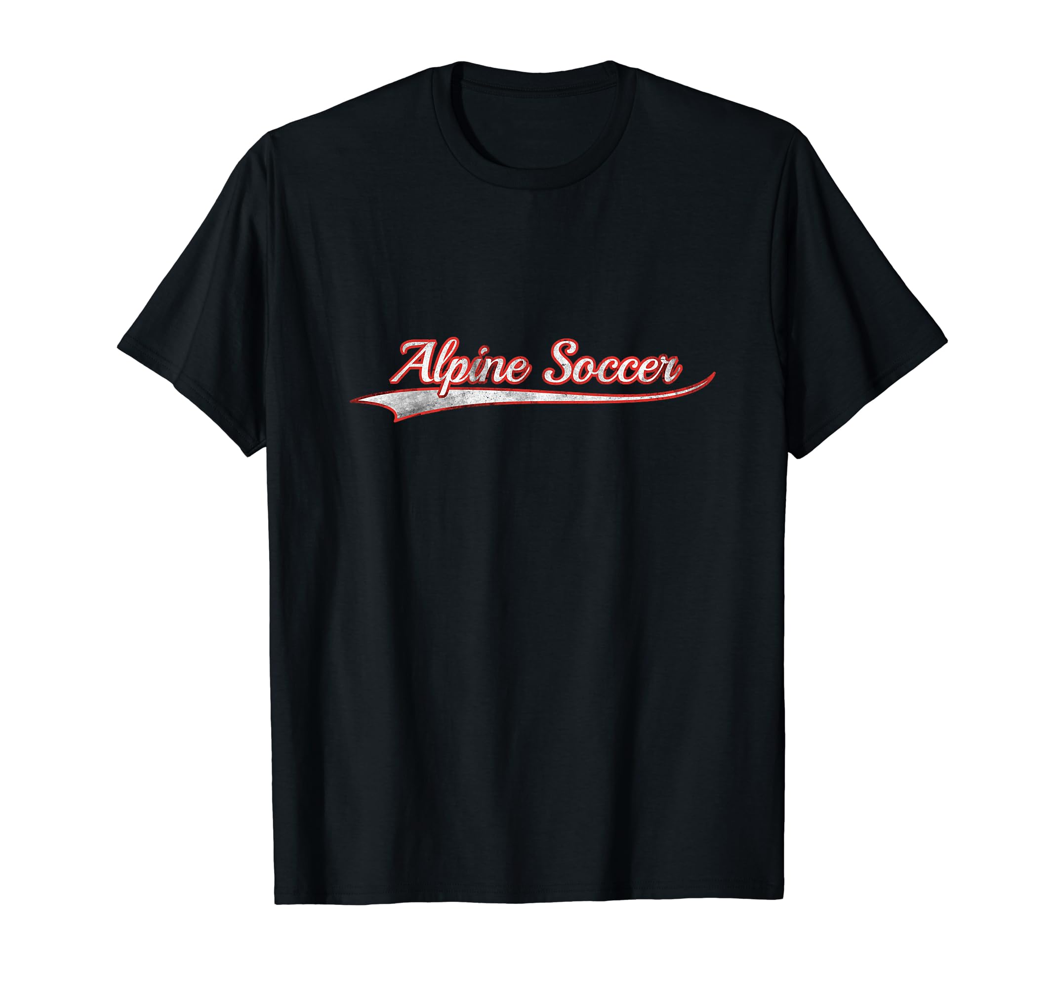 Alpine Soccer Varsity Distressed T-Shirt - Fun Novelty Design Men Women