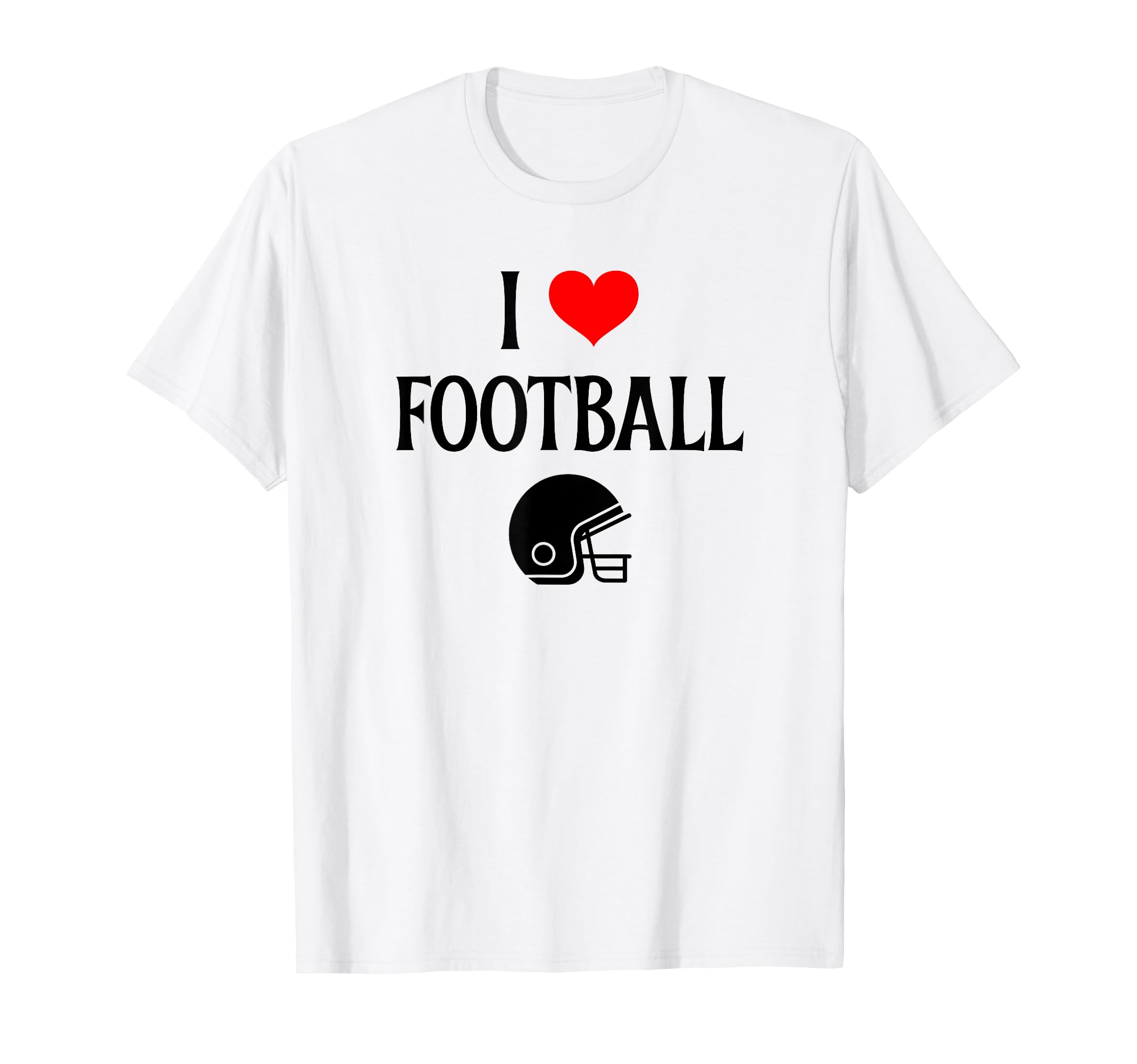 I Love Football I Heart Football Funny T-Shirt - Graphic Print for Adults