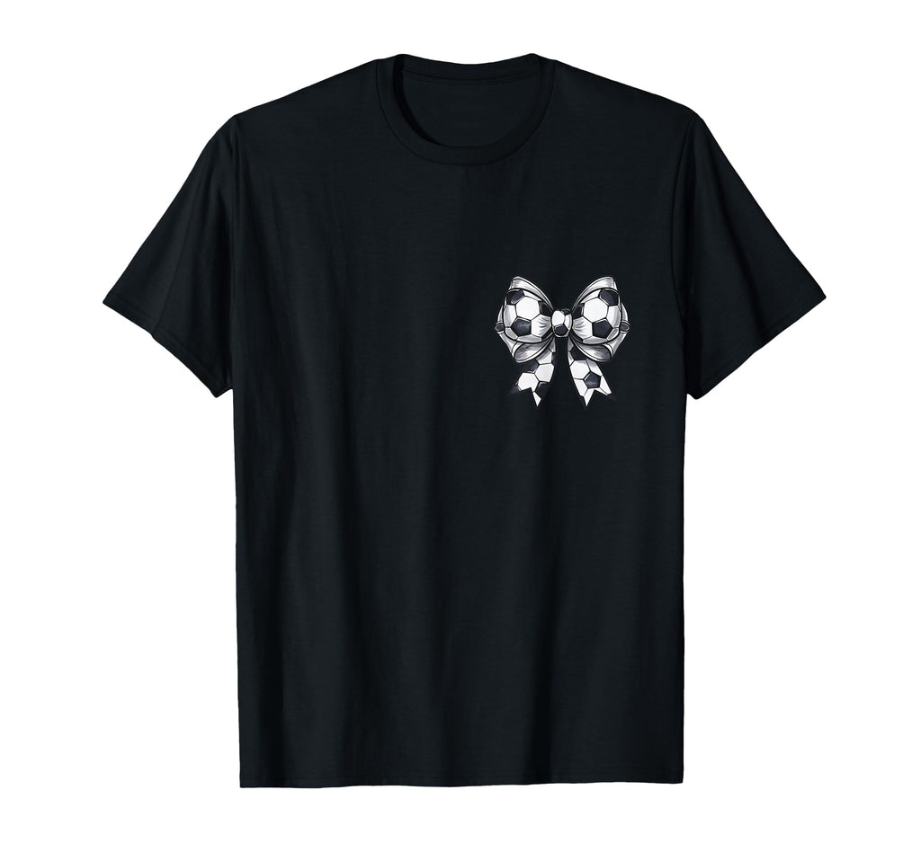 Soccer Aunt Coquette Bow Front Back T-Shirt - Unique Graphic for Adults