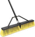 24 Inches Push Broom Outdoor Heavy Duty Broom with 63" Long Handle for Deck Driveway Garage Yard Patio Concrete Floor Cleaning Yellow