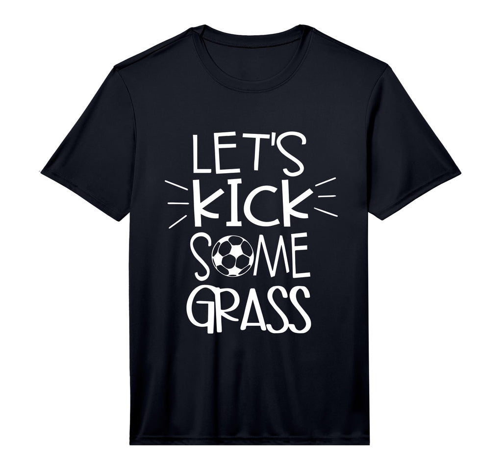 Mens Lets Kick Some Grass Soccer T-Shirt - Fun Novelty Design for Adults