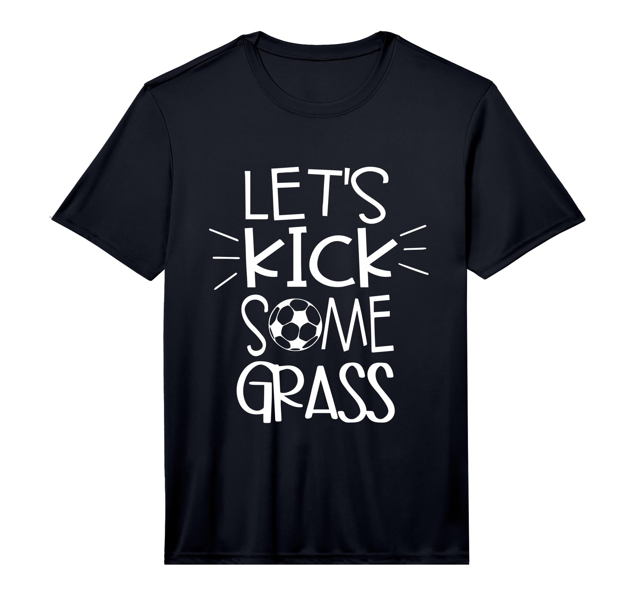 Mens Lets Kick Some Grass Soccer T-Shirt - Fun Novelty Design for Adults