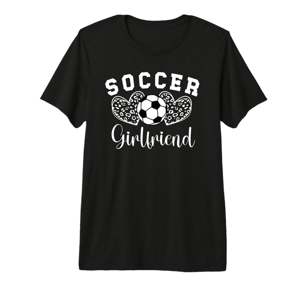 Soccer Girlfriend Hearts Soccer T-Shirt - Casual Everyday Wear Men Women