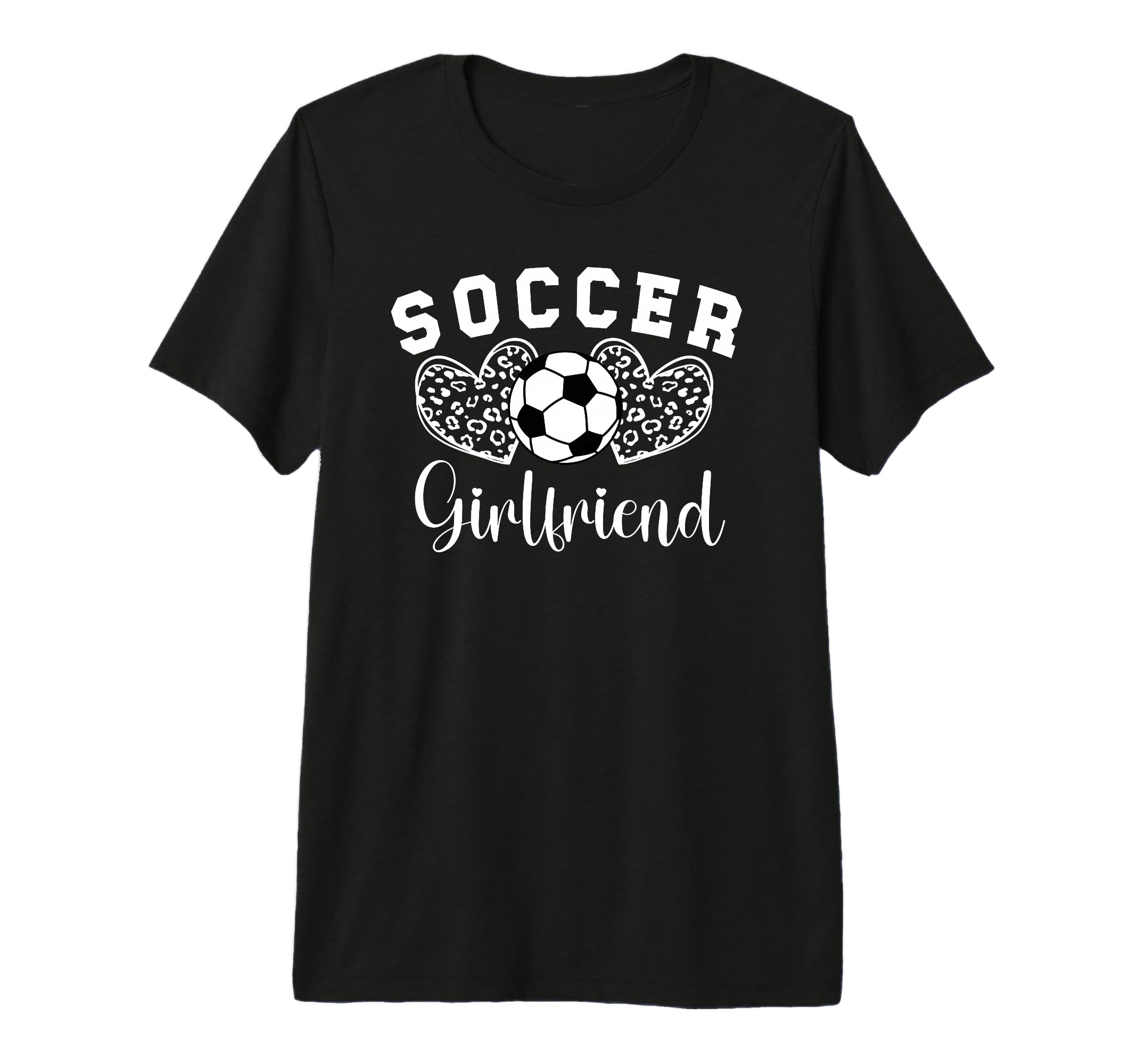 Soccer Girlfriend Hearts Soccer T-Shirt - Casual Everyday Wear Men Women