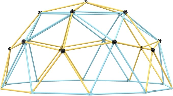 VEVOR Climbing Dome, 10FT Geometric Dome Climber Play Center for Kids 3 to 10 Years Old, Jungle Gym Supports 750LBS and Easy Assembly, with Climbing Grip, Outdoor Backyard Play Equipment for Kids